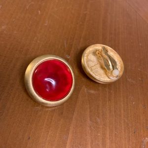 Red Stone Chunky Earrings